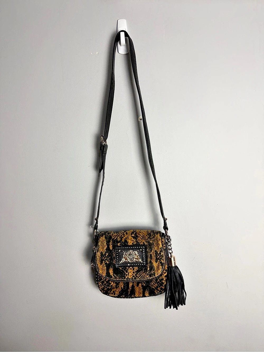 Juicy Couture Velour Snakeskin Crossbody Bag